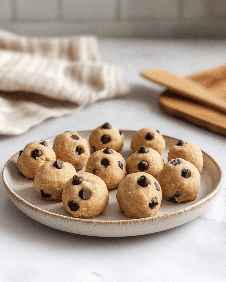 Scoops of sugar free cookie dough on ceramic plate