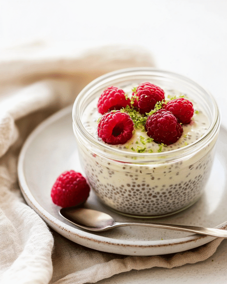 Chia seed yogurt recipe served in glass jar with berries
