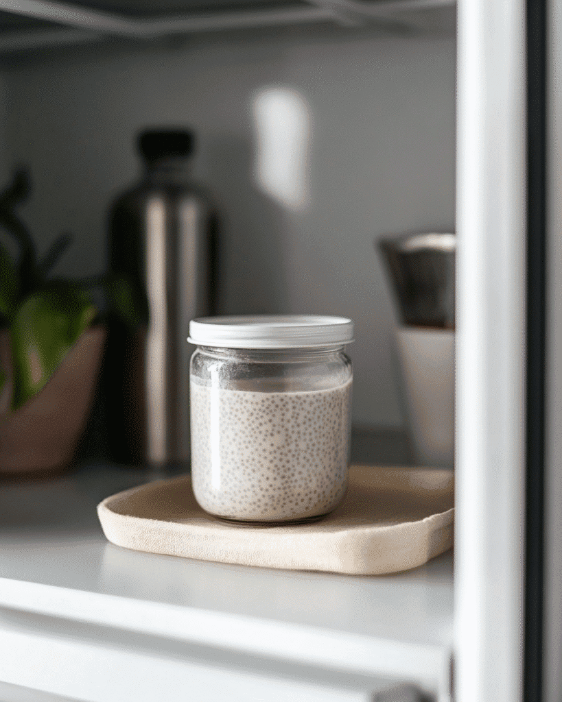 Served portion of chia seed yogurt recipe