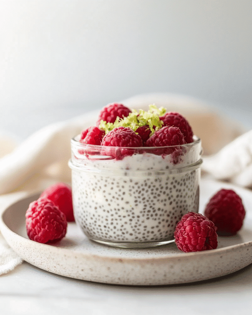 Served portion of chia seed yogurt recipe