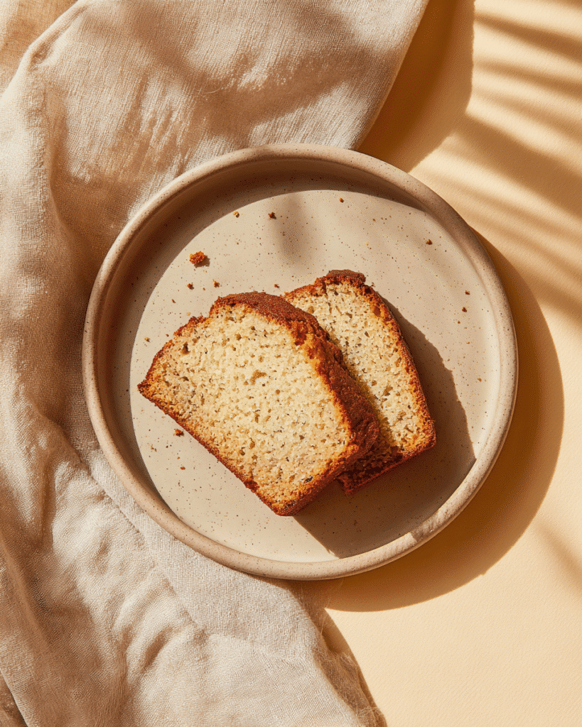 Cottage Cheese Banana Bread: Healthy, Moist & Naturally Sweet 8 Single slice of cottage cheese banana bread on minimalist plate