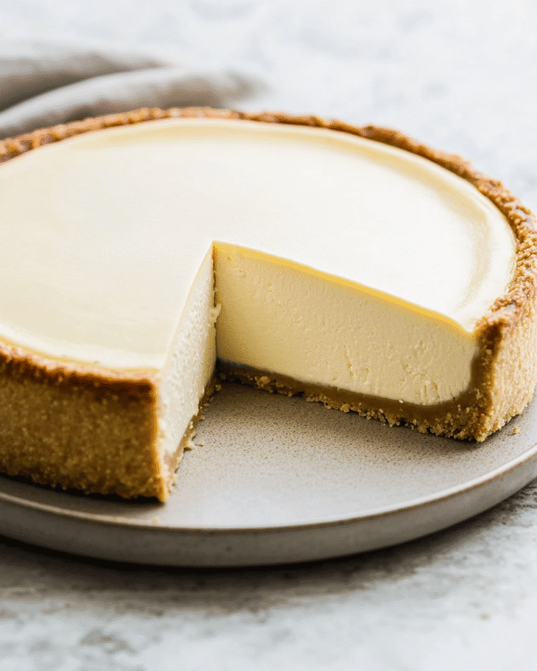 Healthy cheesecake recipe with almond flour crust on plate