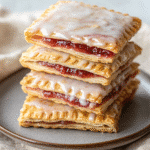 Healthy pop tarts with strawberry jam and yogurt glaze