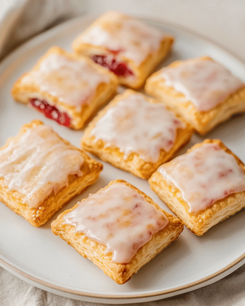 Ingredients for healthy pop tarts laid out on beige background