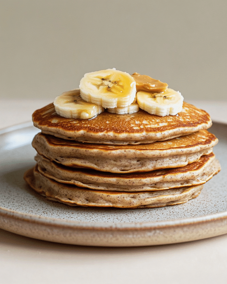 High Protein Pancake Recipe That’s Naturally Sweet and Sugar-Free 9 High protein pancake recipe stack with banana