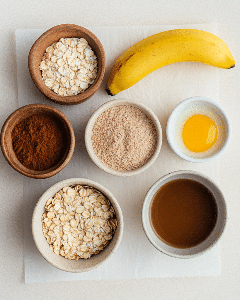 High Protein Pancake Recipe That’s Naturally Sweet and Sugar-Free 6 High protein pancake ingredients on neutral background