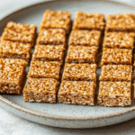 Healthy rice crispy cakes on plate