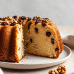 Sugar free cake with raisins and walnuts