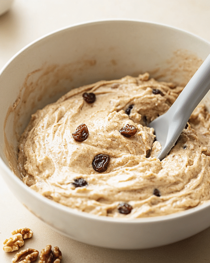 Sugar Free Cake Recipe: Moist, Naturally Sweet & Diabetic-Friendly 12 Mixing thick sugar free cake batter with raisins and nuts