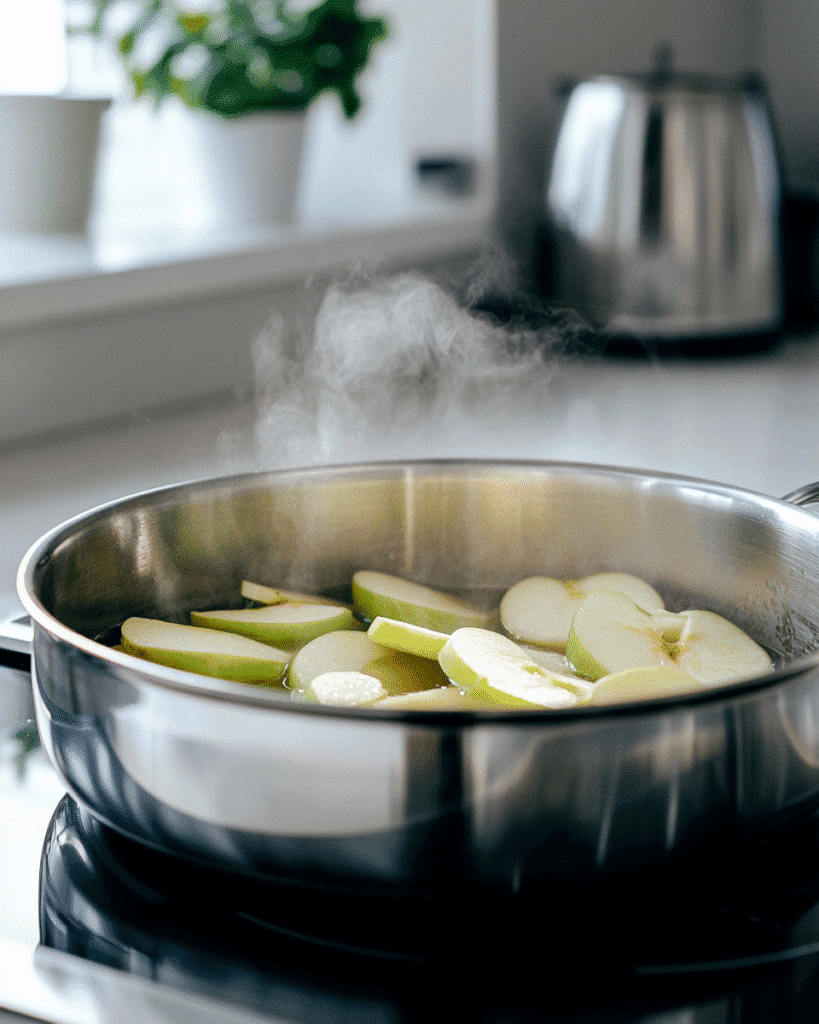 simmering apples sugar free pie filling