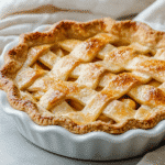 sugar free apple pie freshly baked with golden crust
