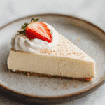 Slice of creamy sugar-free cheesecake pudding