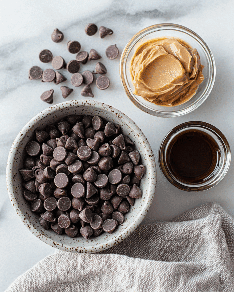 Sugar Free Fudge – Easy, Creamy, and No Bake! 5 three main ingredients for sugar free fudge in bowls