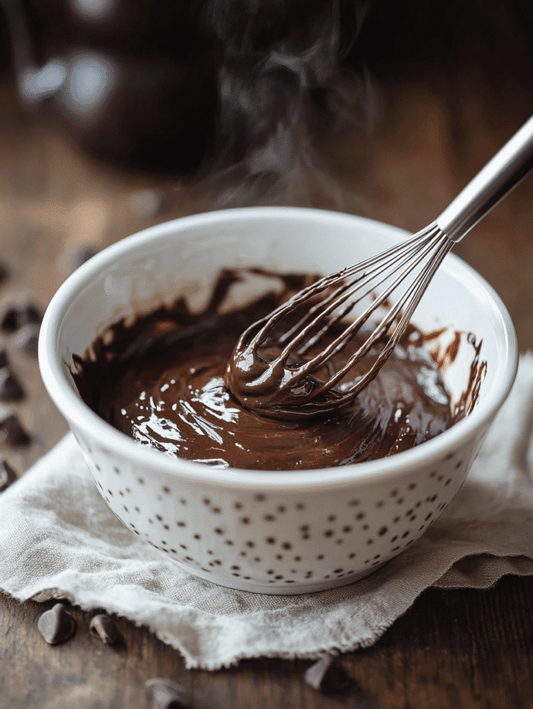 mixing sugar free chocolate cake batter in bowl